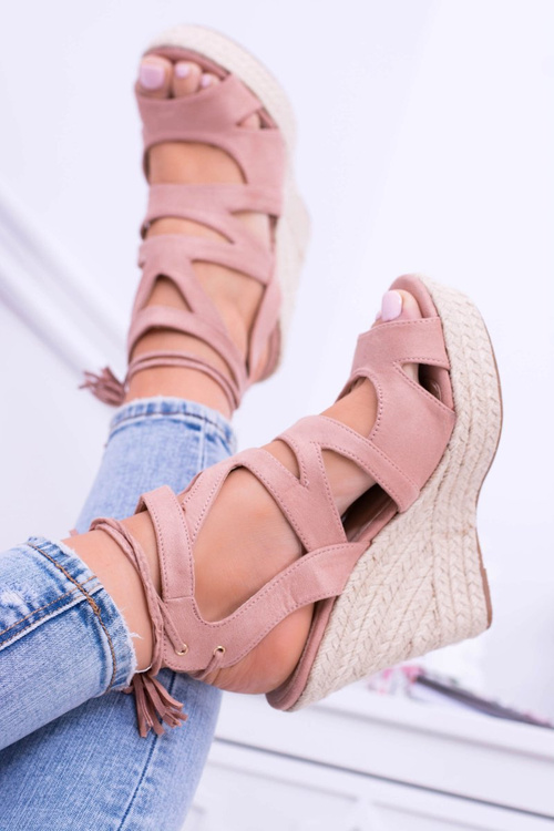Pink Suede Sandals On Anchor Nowelio