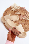 Light Foam Slippers With Bear Beige Relief