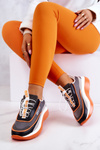 Sportowe Buty Sneakersy Big Star Szaro-Pomarańczowe JJ274996