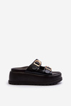 Women's Slides on Chunky Platform Black Mililena