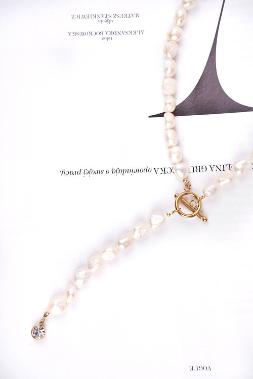 Women's Gold Necklace Chain Pearls Aurelie