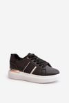 Fashionable Women's Platform Sneakers Made Of Eco Leather Black Nevisase