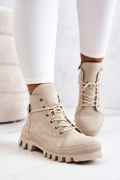 Boots Tied Trappers Beige Marsha