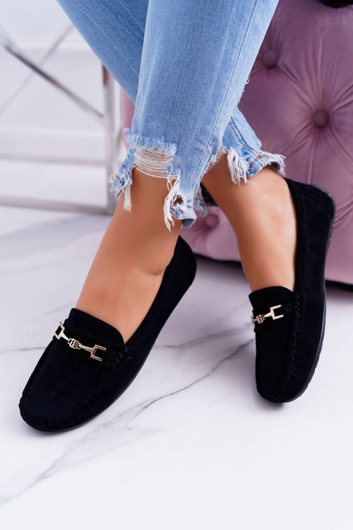 Women's Comfort Suede Moccasins Black Anzio