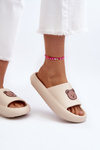 Light Women's Foam Slippers With Teddy Bear Beige Lia