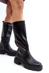 Mid-calf boots with flat heel black Eamantha