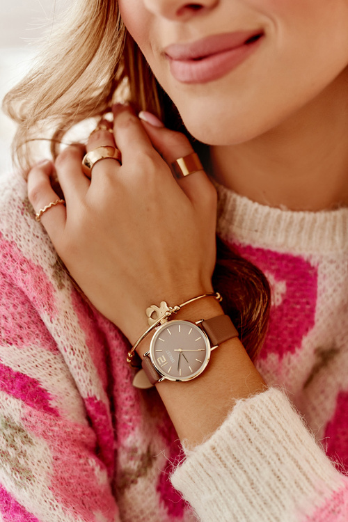 Watch On A Leather Strap Nickel Free ERNEST Brown