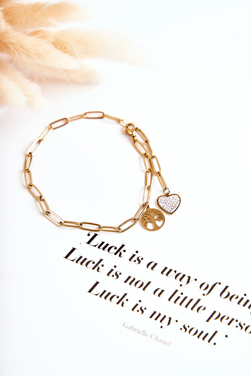 Women's Leg Bracelet, Tree And Heart Gold