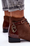 Botki Trzewiki Damskie Skóra Brązowe Maciejka 5743A-02