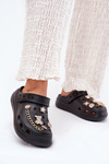 Women's Foam Slippers With Embellishments Black Linaviela