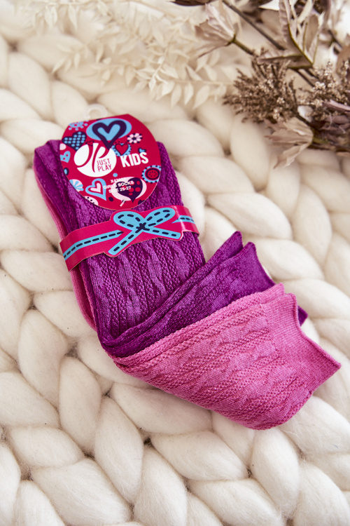 Youth High-Knee Socks 2-Pack Fuchsia-Pink