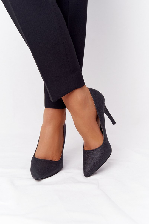 Elegant Glitter High Heels Lu Boo Black