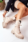 Suede Insulated Boots With Decorative Stones Beige Hadley