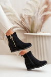 Leather Lined Heeled Boots With Ornamentation Black Vere