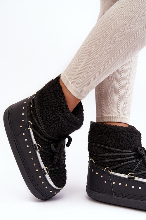 Women's Padded Snow Boots Black Rohes