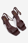 Women's High Heel Sandals Eco Leather Chocolate Brisora