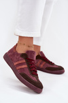 Zazoo N1068 Suede Low Women's Sneakers Burgundy