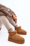 Women's Snow Boots on Platform with Faux Fur Lining Camel Xamella