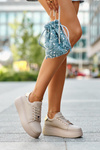 Women's Leather Platform Sneakers in Beige by Vinceza 66700