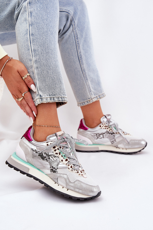 Buty Sportowe Sneakersy Damskie Srebrne D.Franklin DFSH378006