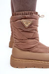 Women's snow boots on thick sole in dark beige Lureta