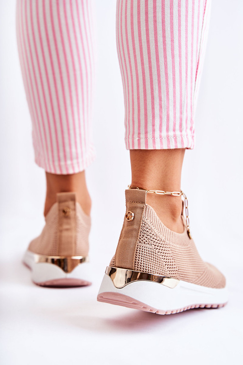 Buty Sportowe Damskie Wsuwane Beżowe Ardenza