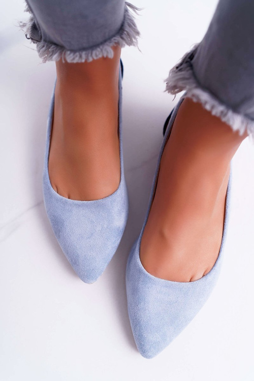 Lu Boo Ballerinas Pointed Suede Blue Better