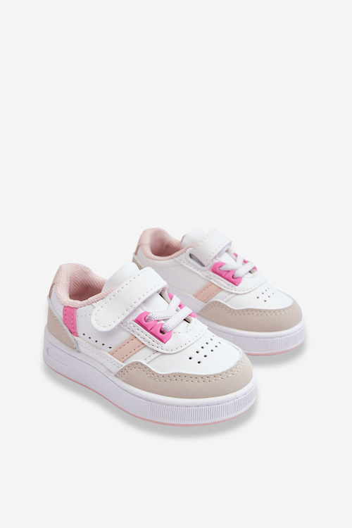 Classic Children's Sports Shoes White and Pink Marlin