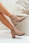 Eco Suede Ankle Boots With Zipper Dark Beige Sairis