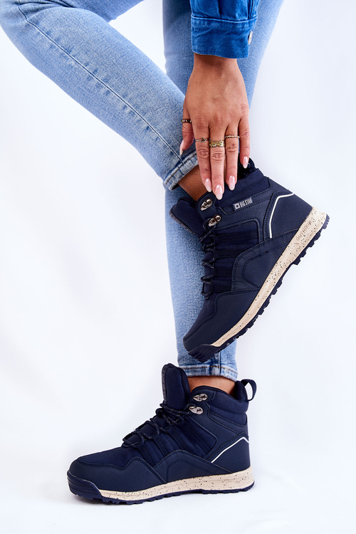 Buty Trekkingowe Damskie Wysokie Granatowe Big Star KK274611