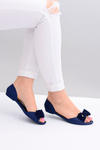 Dark blue rubber bow-tie ballerinas Sonia