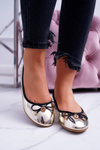 Women's Gold Slip-on Ballerinas Cleoss