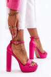 Leather Sandals On A High Bar And Platform Pink Sky Dream
