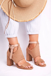 Stiletto Sandals with Uppers Vinceza 20-17054 Beige