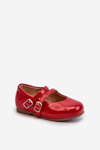 Red Patent Leather Children's Ballerina Flats with Straps Margenis