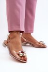 Transparent sandals with low heel and pink gold ornament D&A MR38-368