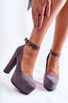 Suede Pumps On The Platform Grey Gottie