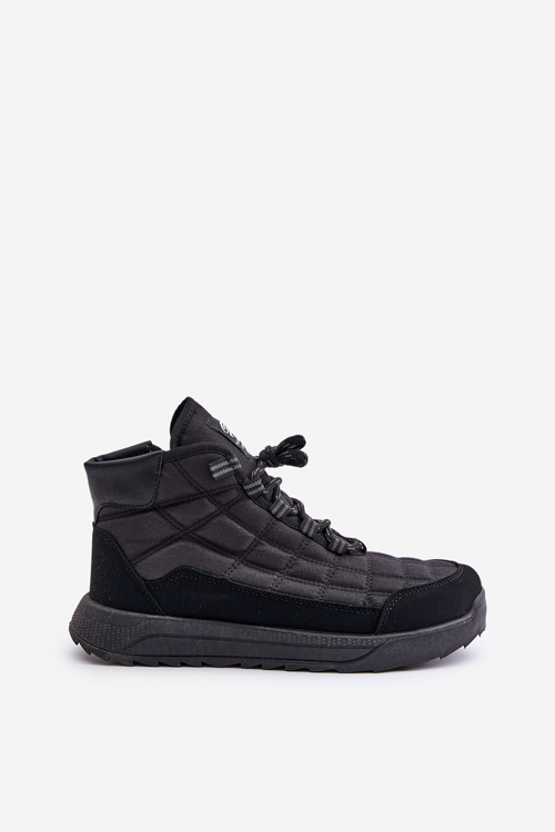 Ocieplane Męskie Buty Zimowe Sznurowane Progress PROGJ-24-153 Czarne