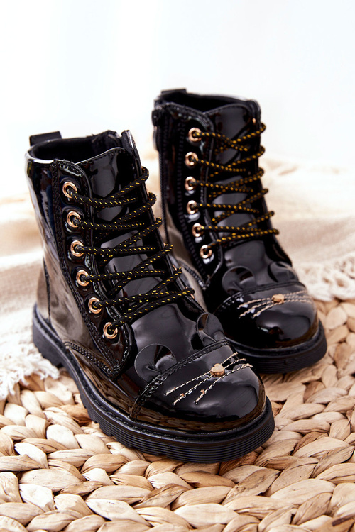 Insulated Worker Boots with zip Black Mousie