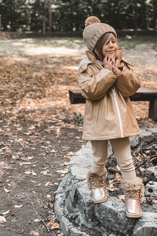 Children's Snow Boots Insulated With Fur Champagne Bonni