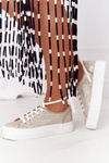 Glitter Sneakers On A Platform Gold Luna