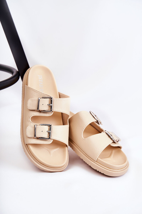 Klapki Klasyczne Wsuwane Damskie Beżowe Weston