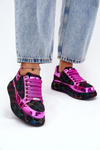Women's Decorated Sneakers On Platform Black GOE NN2N4006