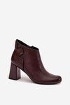 Leather Boots Lined On Heel Bordeaux Ivessara