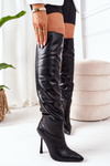 Insulated High Heel Knee Boots Black Dionne