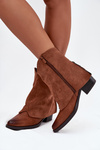 Insulated Cowboy Boots With Heel Camel Sylvette