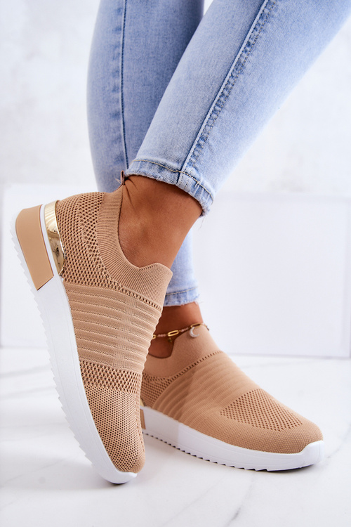 Buty Sportowe Materiałowe Beżowe Lorento