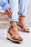 Women's Sandals On Wedge Dark Beige Veenus