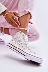 Women's Lace High Sneakers White Cornella