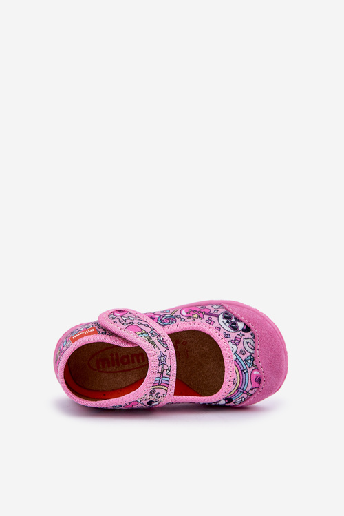 Children's Slippers Milami With Velcro In Pink Pandas Esnia